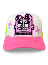 Load image into Gallery viewer, Snapback Trucker Cap SquareJack Neon
